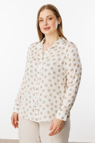 Moda İlgi Kadın Büyük Beden Puanlı Oversize Saten Gömlek 0001 Taş Taş