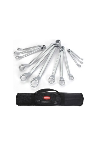 Workpro Wp202510 6-32mm 12 Parça Cr-v Profesyonel İki Ağızlı Yıldız Anahtar Takımı + Bez Taşıma Kılıfı Fr Wp202510