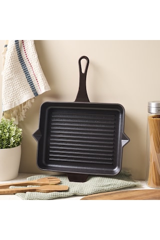 Aryıldız Duo Cast Grill Tava Kahverengi 26x32 Cm Renkli
