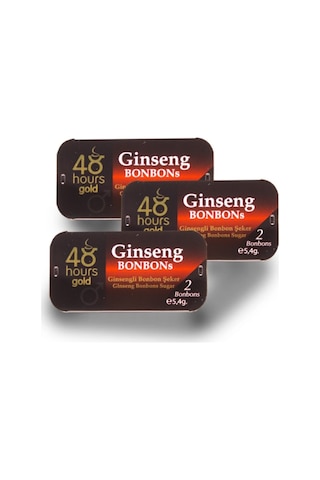 3 Adet 48 Hours Gold Ginseng Bonbon Şeker Metal Kutuda 2'şer adet