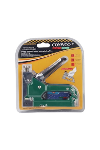 Monyee Endüstriyel Çok Amaçlı El Noktalayıcı - Ahşap Dekor, Tablo Çerçeveleri İçin U-şekilli Çivi Atıcı Yeşil, 3 Çivi Türü İle吸塑 Paket