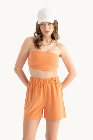 Hiccup Amerikan Koltsuz Temel Crop Top Turuncu