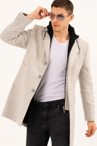 Plt8376 Dewberry Erkek Palto-Desenli Bej-Desenli Bej