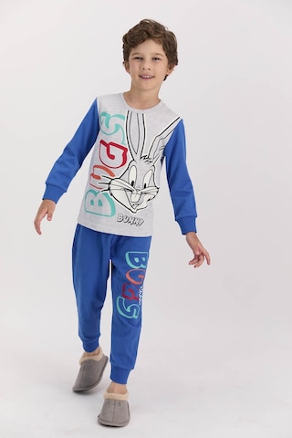 Bugs Bunny Lisasnslı Karmelanj Erkek Çocuk Ribanalı Pijama Takımı 5274-28060 Kar Melanj