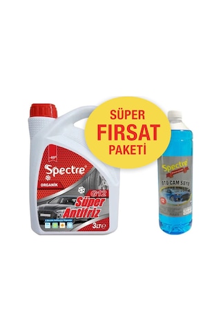 Spectre Süper -40 Antifriz 3 L Kırmızı + -12 Cam Suyu 1 L