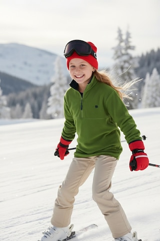 Lela Yumuşak Dokulu Fermuarlı Dik Yaka Şardonlu Kışlık Unisex Çocuk Polar 5905002 Fistik Yeşil