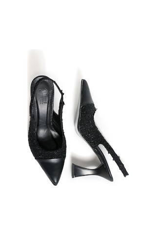 Duxal Shoes Magnolia Kadın Bej Topuklu Ayakkabı Siyah