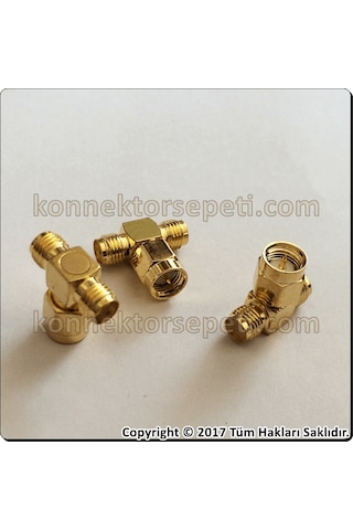 Sma Erkek - 2X Sma Dişi T Konnektör Çoklayıcı Adaptör A+