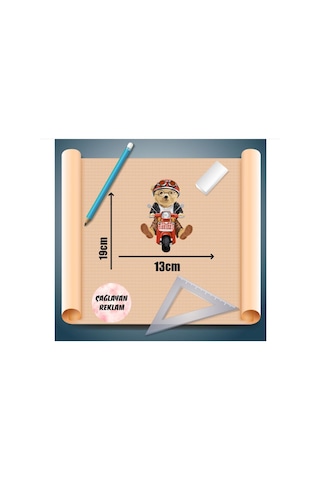 Sevimli Ayıcık 19x13 Cm Motorsiklet Kask Laptop Ve Oto Sticker