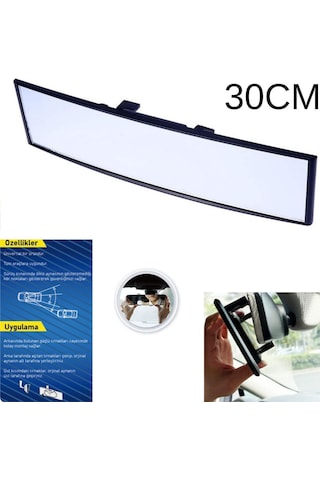 Ayna Makaslı Geçmeli İlave İç Dikiz Kör Nokta Aynası Bombeli Geniş Açı Üniversal Siyah 30cm 3r-300c