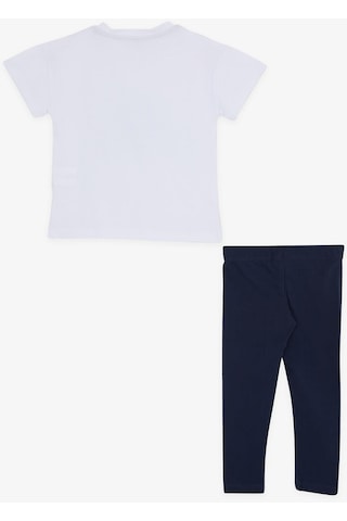 Breeze Kız Çocuk Taytlı Takım Rakam Baskılı 3-7 Yaş, Beyaz-beyaz Beyaz