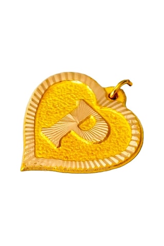 0.25 Gram 14 Ayar P Harfi Kalp Kolye Ucu