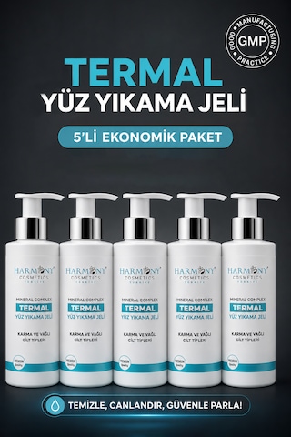 Termal Yüz Yıkama Jeli 5'li Ekonomik Paket 5x200 Ml Termal Yüz Yıkama Jeli 5'li Ekonomik Paket 5x200 Ml