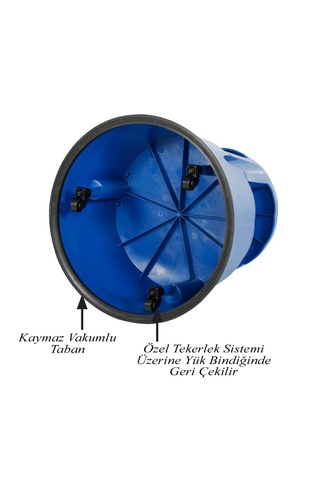 Snapper Mağaza Için Çift Katlı Kaymaz Tekerlekli Tabure Mavi Renk