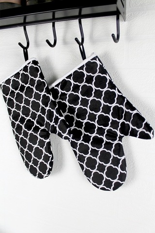 Morlay Siyah Halka Isıya Dayanıklı Mutfak Fırın Eldiven Seti 2 Adet