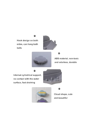 Bulut Şeklindeki Sabun Kutusu Drenajsız Duvara Monte Sevimli Sabun Rafı Mavi