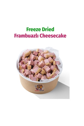 Freeze Dried Frambuazlı Cheesecake Kurutulmuş Çıtır Cheesecake Küpleri, Tatlı Küpleri Atıştırmalık - 300 Gr