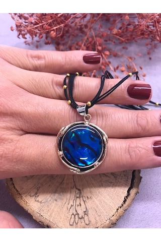 Okyanus Sedefi Gümüş Set 925 Ayar Doğal Taş