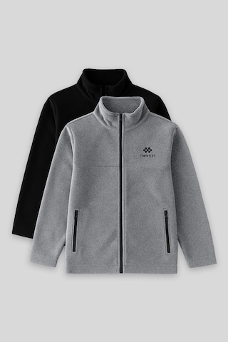 Tommylife Standart Fit 2li Paket Siyah-gri Melanj Erkek Çocuk Polar Sweatshirt - 11223 Siyah - Gri