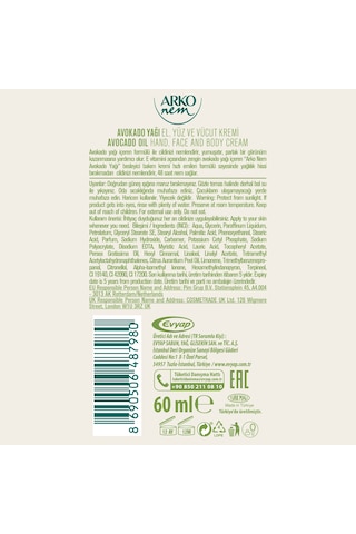 Arko Nem Besleyici Bakım Kremi Avokado 3x60 Ml