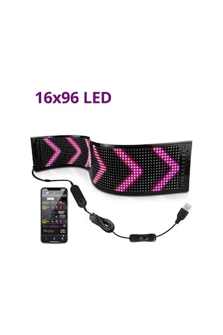 Led Ekran Matrix Panel En Büyük Boy 16x96 Araba Yazısı Çok Renkli