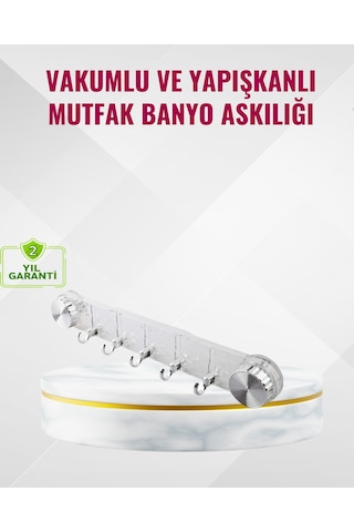 Duvar Tipi Vakumlu Askılık Şeffaf Orta Tasarımlı Çok Renkli