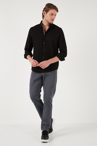 Buratti Pamuklu Regular Fit Düğmeli Yaka Erkek Gömlek Cf20S111871 Siyah
