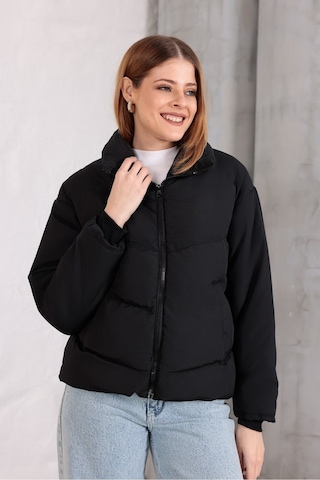 Blayn Jeans Kadın Kapüşonsuz Şişme Mont Siyah