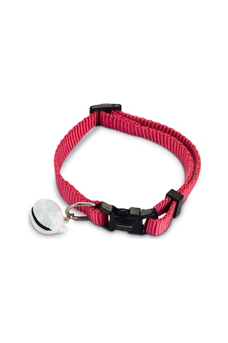 Hnrlıshp Beeztees Kedi Boyun Tasması, Zilli, Pembe, 20-30cm