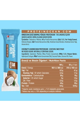 Protein Bar - Coconut - 50g X 12 Adet