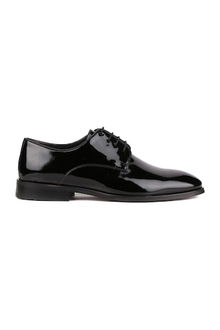 Shoetyle - Siyah Rugan Deri Bağcıklı Erkek Klasik Ayakkabı 250-2239-1232 Siyah