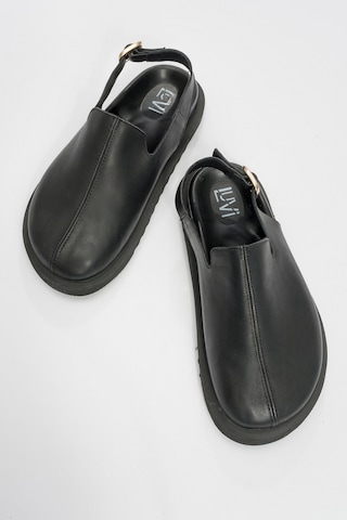 Luvishoes Luvi Shoes Laby Siyah Cilt Hakiki Deri Kadın Sandalet Siyah Deri