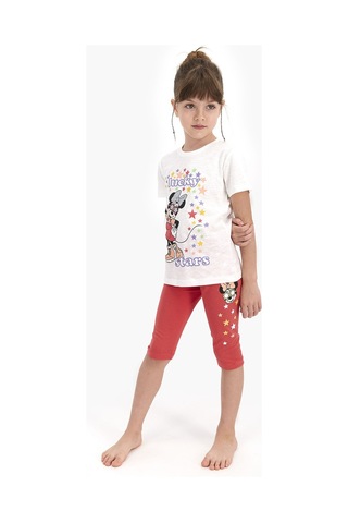 Minnie Mouse Lisanslı Lucky Stars Krem Kız Çocuk Kapri Takım 5274-26591 Krem