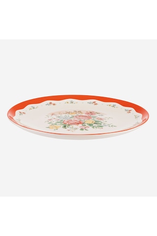 Kırmızı Porselen Yemek Tabağı 27 Cm