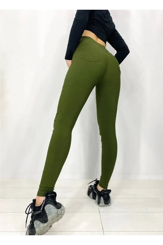 Natasha Beautıful Lastikli Jegging / Tüysüz 85287562 Khaki
