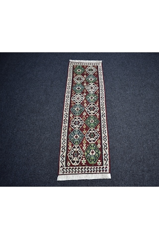 Zehra Abla Halı El Dokuma Otantik Doğu Anadolu Van Mini Yolluk Yün Kilim 7159 Çok Renkli
