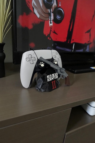 Red Dead Redemption Temalı Oyun Kolu Tutucu Ps5 / Ps4 / Xbox Joystick Standı 3d Baskı 1 Adet