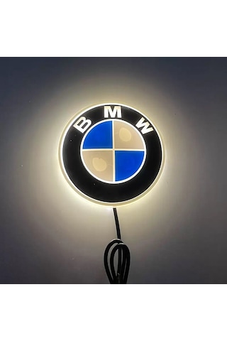 Bmw 4d Işıklı Logo 8.2 8.2 Cm Beyaz Arma Logo Car Aksesuar Bmw Illuminated Vehicle Logo Arma 4db