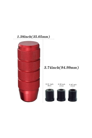 Premium Alüminyum Vites Topuzu Universal, Spor Görünüm, Kırmızı Kırmızı