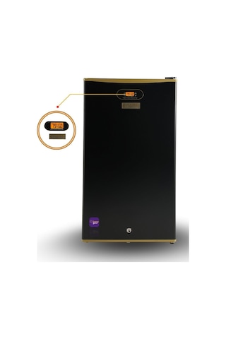 Çift Sistem Kaizer Germany 95 Litre Siyah Rose Gold Dijital Göstergeli 12/24/220 V Buzdolabı