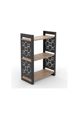 85 Cm 3 Katlı Endüstriyel Kitaplık, Konsol, Çiçeklik, Çok Amaçlı Raf 2810 Ayaklı