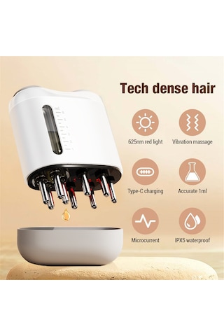 Leezsing Elektrikli Yağ Aplikatörü Tarak Saç Derisi Bakım Masaj Başlığı Rahatlatıcı Aletler Beyaz