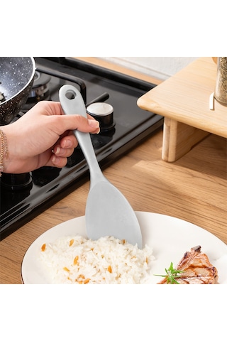 Porsima 5262-1 2 Li Sert Uçlu Silikon Pilav Kaşığı Kepçe Beyaz