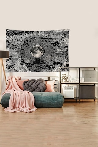 Pelangi Siyah-beyaz Ay New Moon Leke Tutmaz Kadife Kumaş Duvar Örtüsü Duvar Halısı Tapestry Ywll377, 70 X 100 Çok Renkli