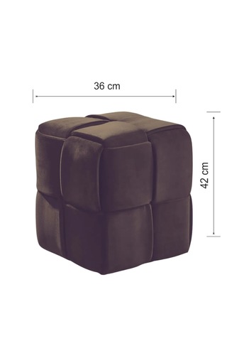 Most Spiral Kare Puf 08 Kahverengi Kadife Kumaş Evinize Teslim