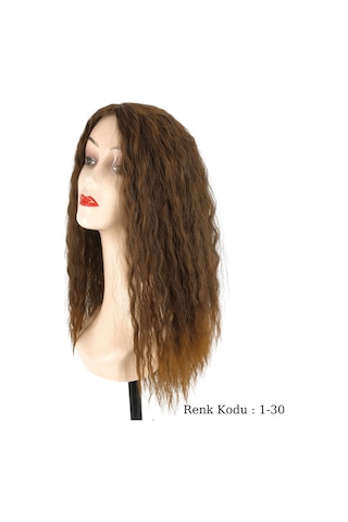 Peruk Ankara Fiber Sentetik Afro Su Dalgası Peruk Kahve Bakır Ombre No-1-30
