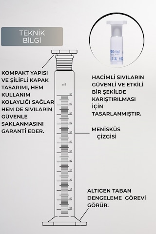 Mezür Çalkalama Şilifli Kapaklı 50 Ml