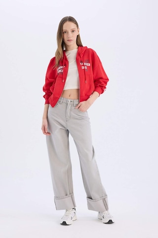 DeFacto Coool Oversize Geniş Kalıp Kapüşonlu Baskılı Kalın Fermuarlı Sweatshirt E5463AX25SMRD59