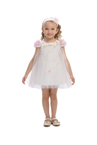 Pamina Kız Bebek Tül Ve Kelebek Detaylı Elbise Ekru 6-24 Ay 36075pr-2779