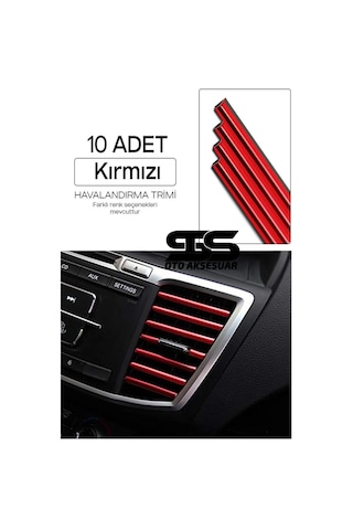 Araç Içi Klima Havalandırma Izgarası Kırmızı Trim Seti Film Şerit Havalandırma Izgarası Kırmızı Trim Şeriti